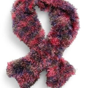 Multicoloured fuzzy scarf with y2k vibe